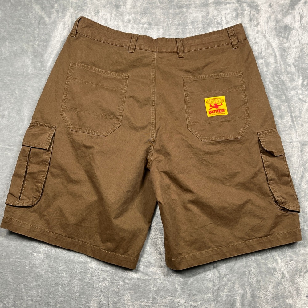 Butter Goods Cargo Shorts Mens‎ 32 Brown Cotton Twill baggy Skate Streetwear